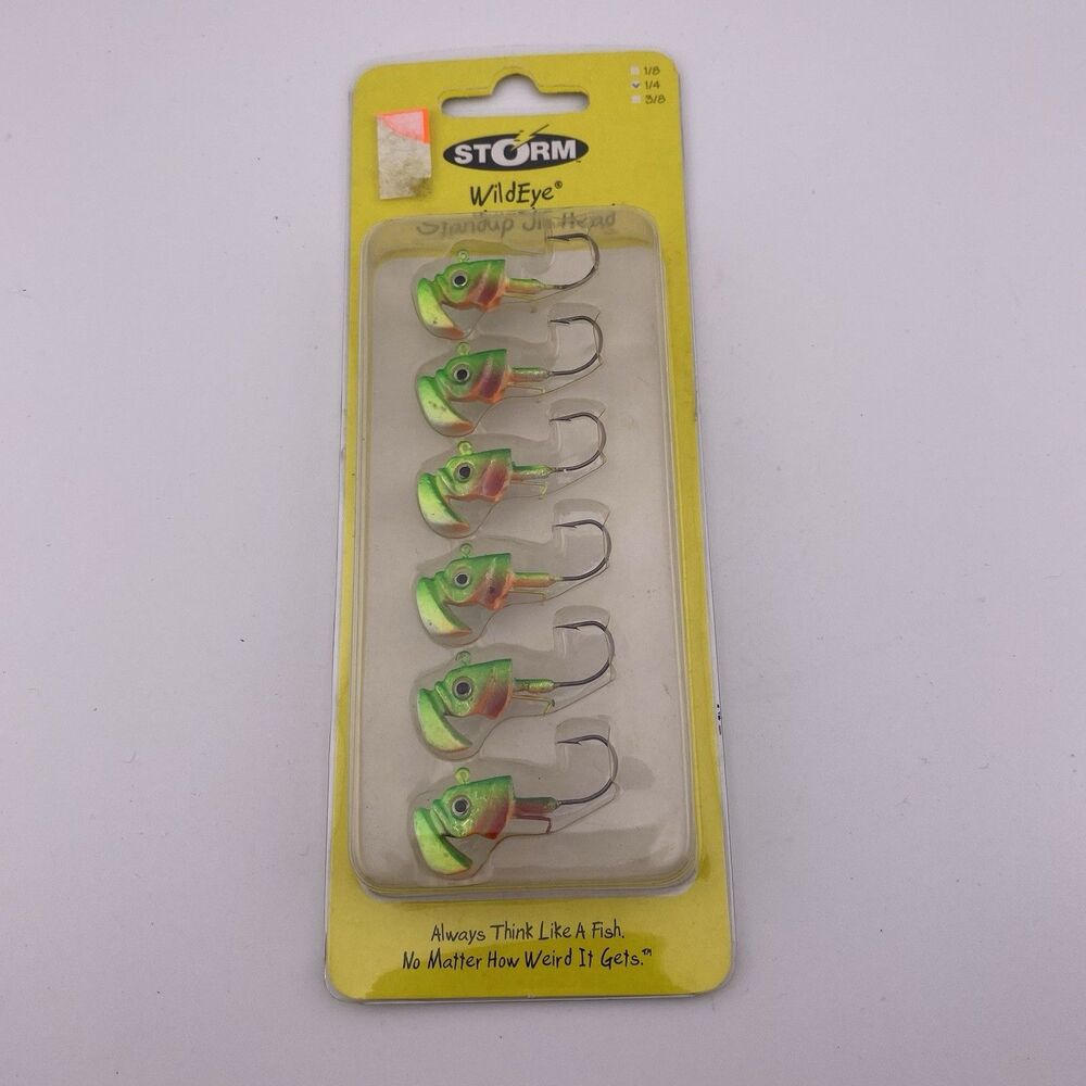 6 - 1/4 Painted STAND-UP HEAD JIG with eyes